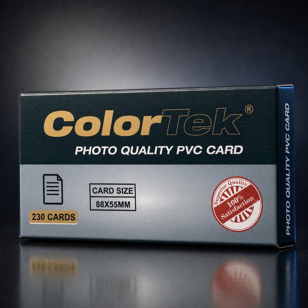 ColorTek photo quality PVC card box, 88 by 55 mm, 230 cards